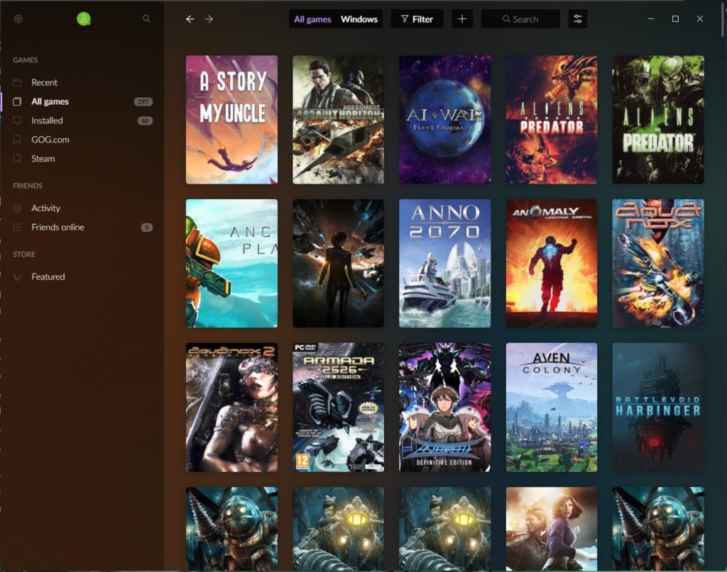 gog galaxy 2.0 add dos games